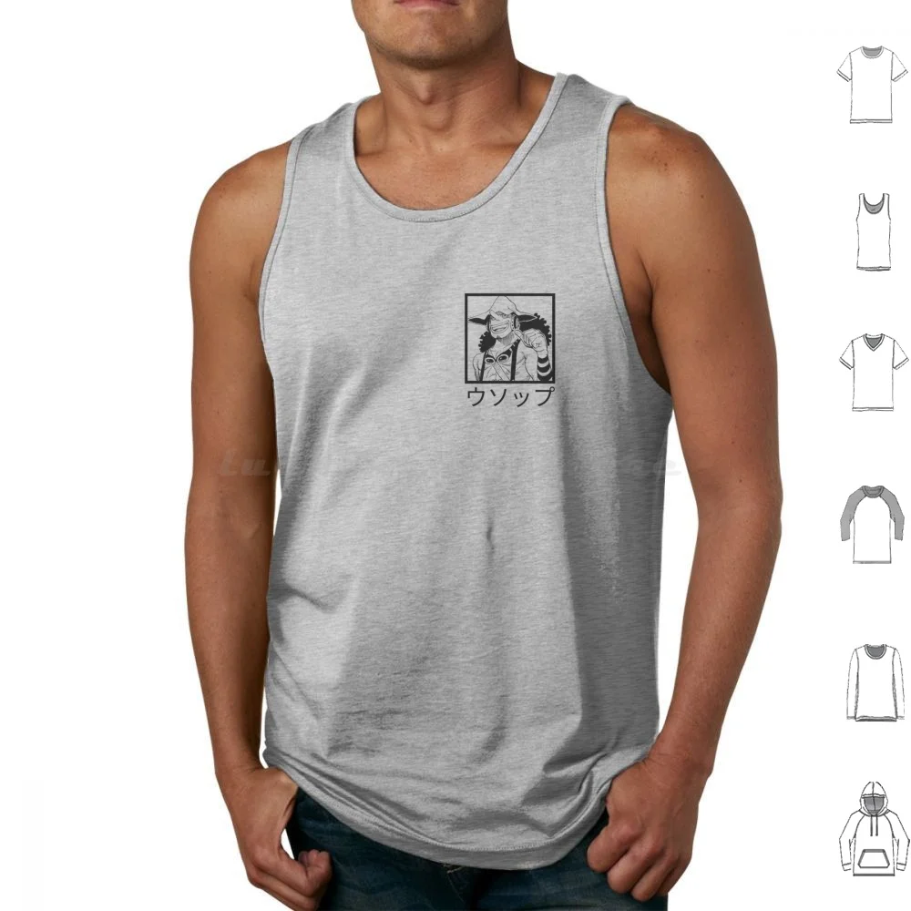 

Usopp-Tank Tops Print Cotton Usopp Sogeking Zoro Anime Roronoa Zoro Luffy Manga Sanji Mugiwara Nami Monkey D Luffy
