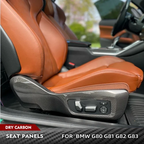 プリペグドライカーボンファイバーカーシートサイドパネルシートカバー BMW G80 G81 G82 G83 コンフォートシートタイプ 2021-2024 レーシングボディキット