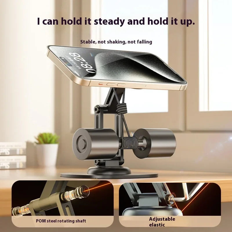 Metal Phone Stand Universal 360° Rotating Magnetic Holder for Smartphones and Tablets Compatible with All Devices