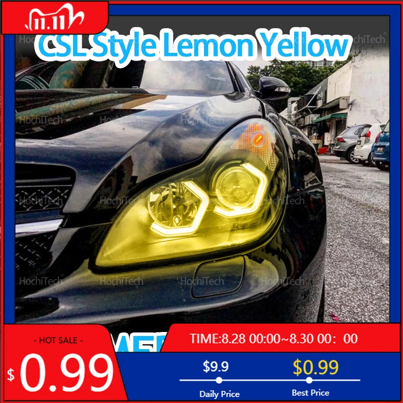 

Interior Stickers Ultra Bright CS CSL Style Lemon Yellow Color M4 Style White LED Angel Eyes Kit Rings DRL for MERCEDES BENZ CLS