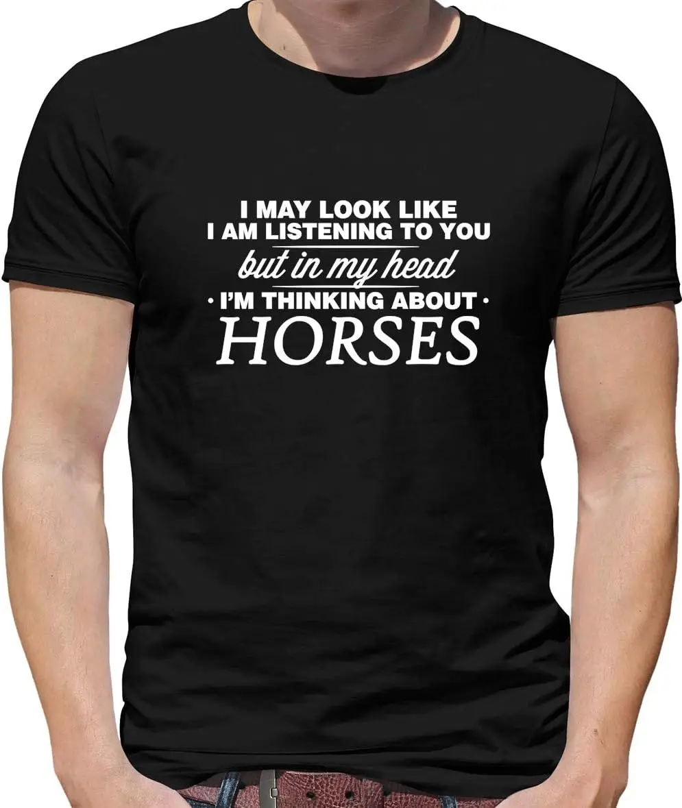 in My Head I'm Thinking About Horses - Mens Premium Cotton T-Shirt