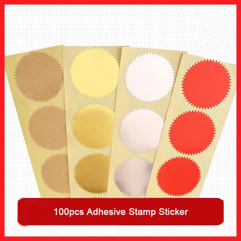 100pcs 45mm Stickers Laser Golden Blank Labels Decor Embossing Stamp Gift Box Packag Seal Packag for Gift Scrapbook Sticker