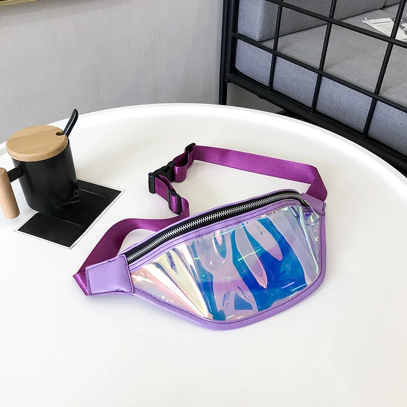 New Laser Waist Bag Crossbody Bags for Women Phone Pouch Waterproof PVC Transparent Travel Storage Crossbody Chest Bag