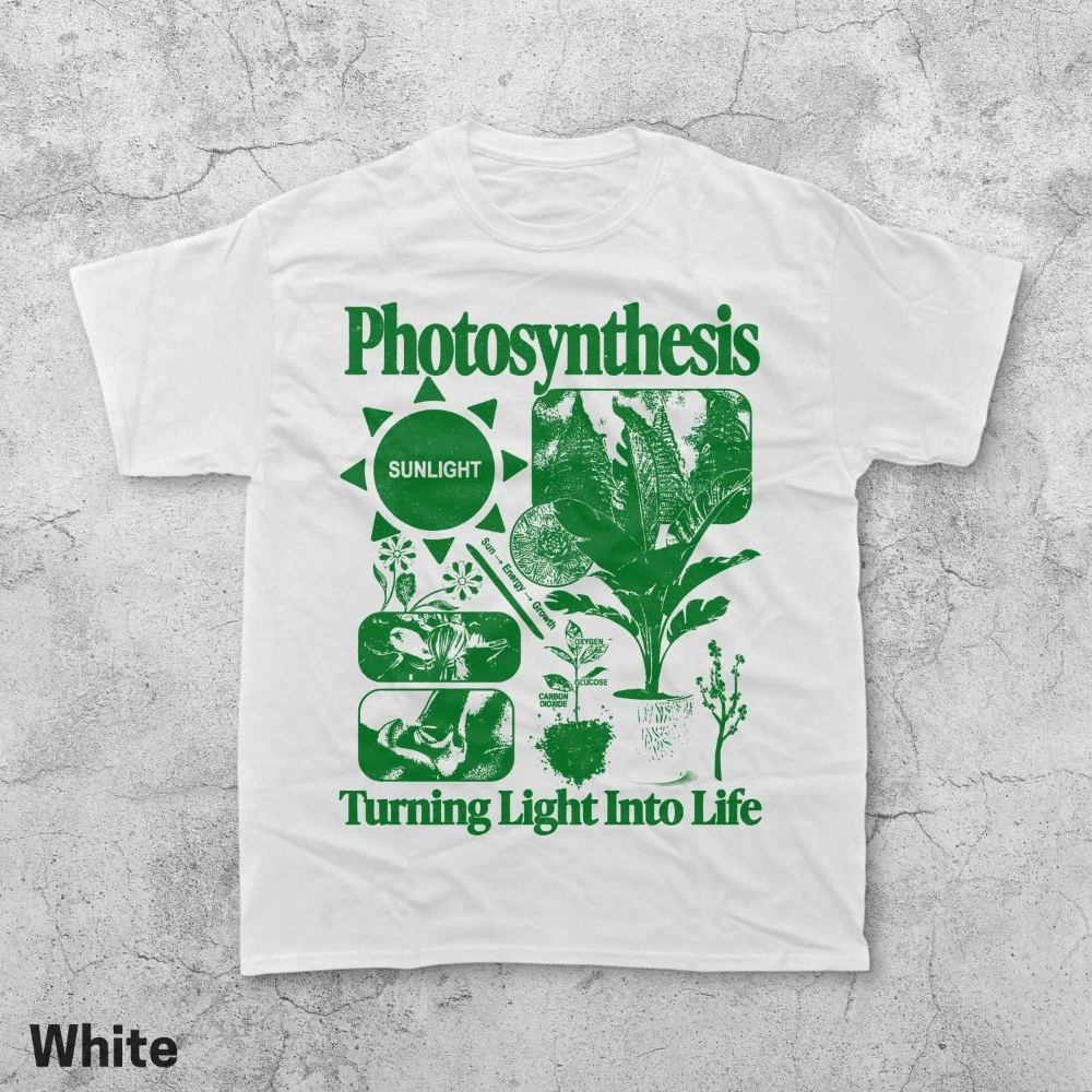 التمثيل الضوئي تي شيرت تقليدي ريترو النباتية 90s Y2K العلوم الجرافيك المحملة علم الأحياء النباتية قميص حديقة الزهرة البرية