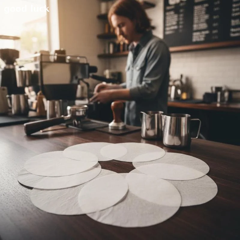 100/500Pcs 51/53/54/58mm Unbleached Espresso Filter Coffee Paper Filter Puck Screen Portafilter Paper For Breville Barista