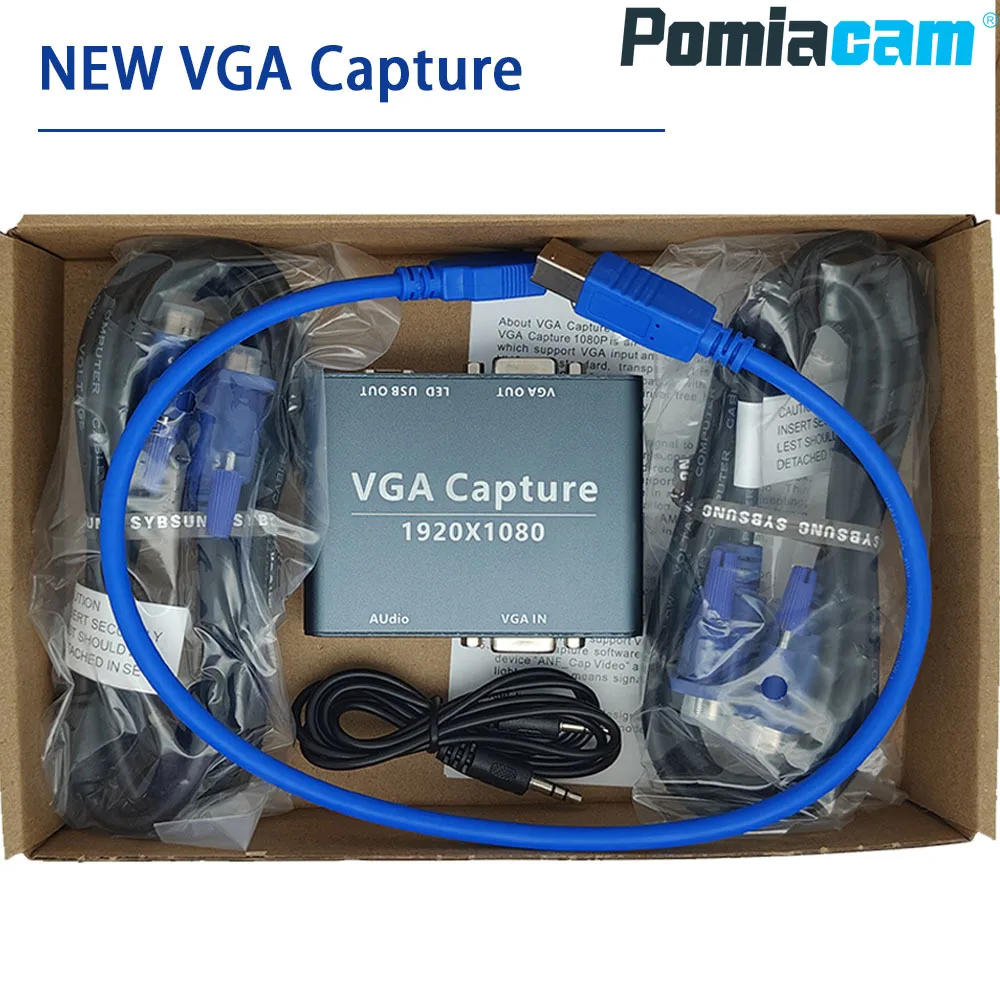 

НОВАЯ карта видеозахвата VGA 1080P с поддержкой USB, 1080P HD UVC, Plug and Play, для потоковой передачи и записи, совместима с Windows, Mac, Linux.