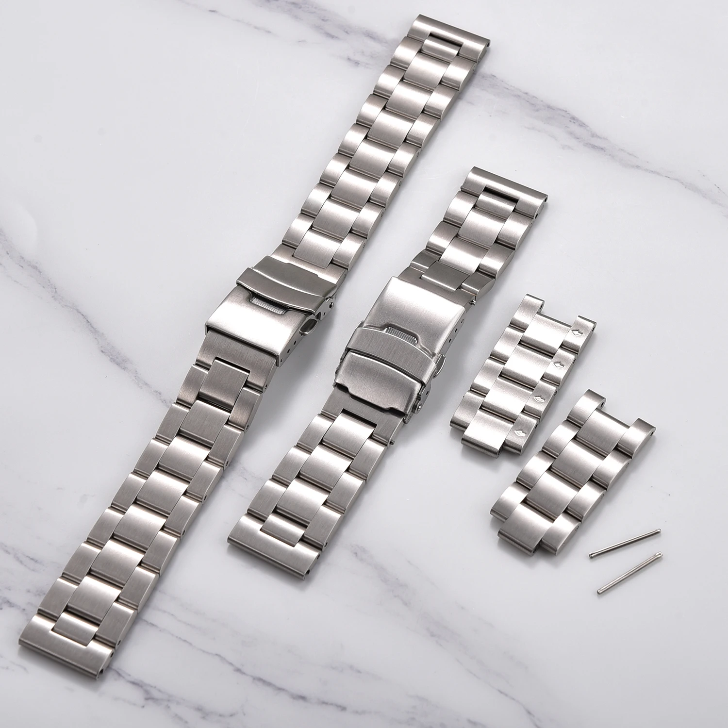 Solid Folding Butterfly Buckle Stainless Steel Watch Band Quick Release 20/22mm