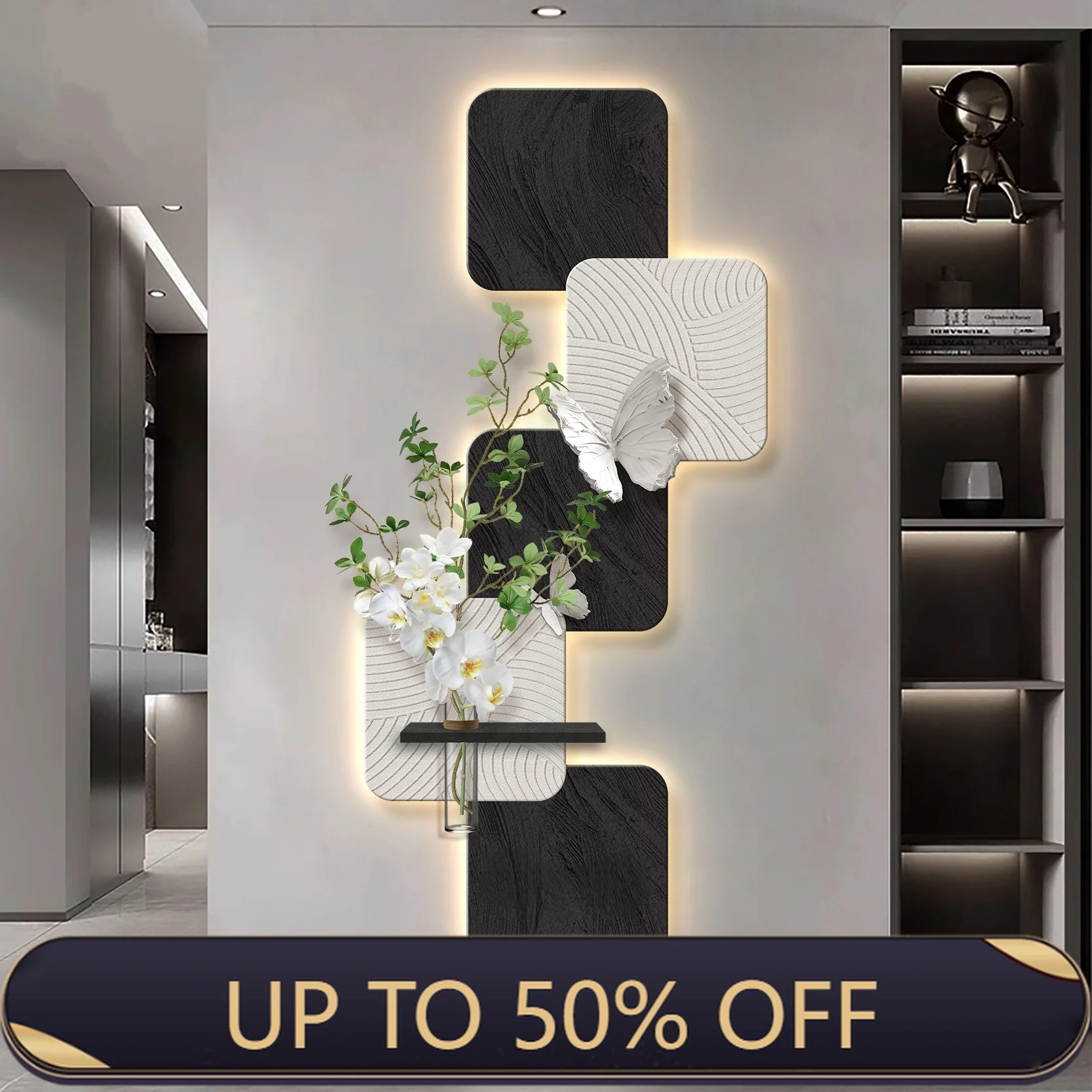 Luxry Sandstone Vase LED Wall Lights For Corridor Living Room Background Hanging Painting Lamps Home Decoration Mural Lighting