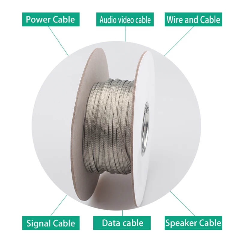 Hi-end Copper Tinned Audio Cable Shield Net Encryption Metal Braided Protection Sleeving