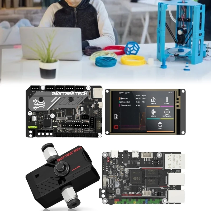 

Upgraded 3D Printer Controller SKR Mini E3 V3.0 Control Board and BTT Pi v1.2 & TFT35 SPI v2.1 & SFS V2.0 Kit for Ender3