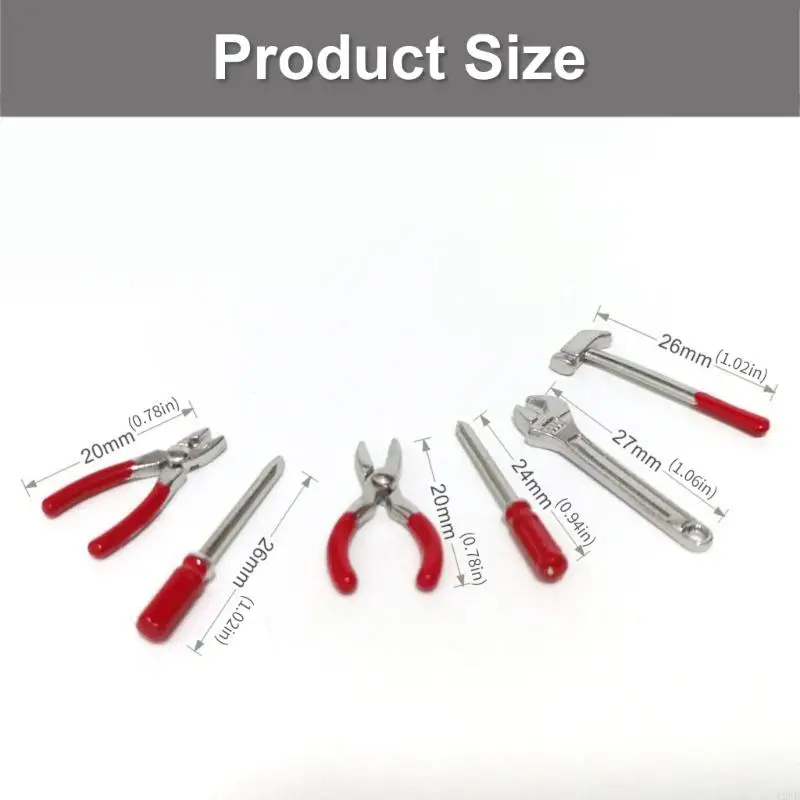 ミニチュアガーデニングツールセット 子供用 ごっこ遊びアクティビティ ケース付き 屋外ツールボックス ドールハウスシーン設定用 A2UB