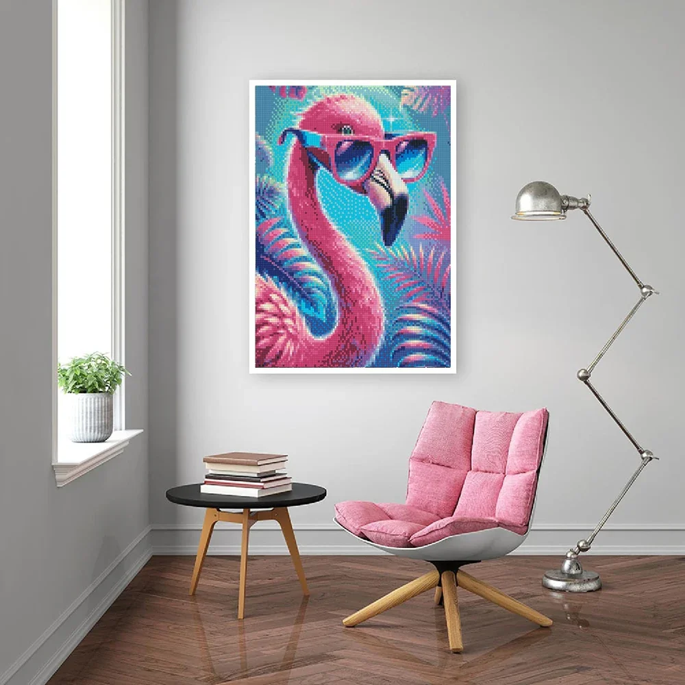 5D الماس الفسيفساء فلامنغو الحيوان صورة الراين اللوحة الطيور عبر الابره مجموعات DIY التطريز اليدوية هدية #2