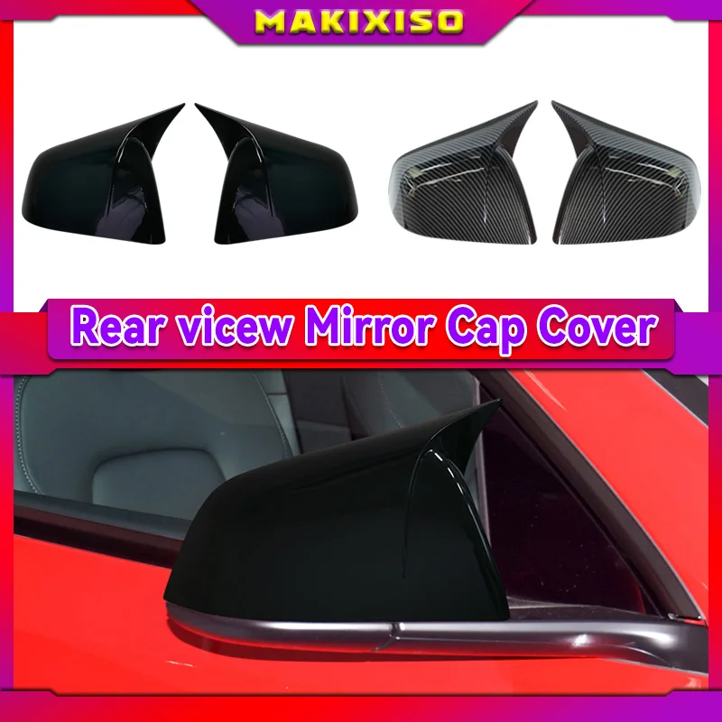

Car Paste Side Door Mirror Cover for Tesla Model Y 2019-2023 Black Exterior Accessories ABS Sides Rearview Cover