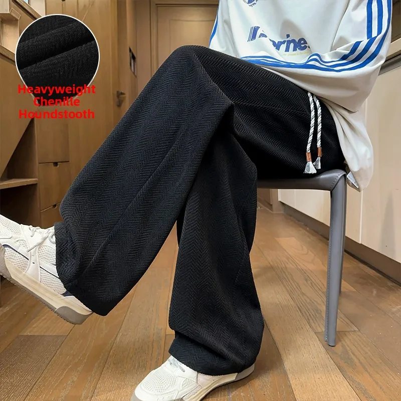 

Мужские повседневные брюки зимние, плотные, 300 г, из снежного вельвета, теплые, комфортные, свободные, прямые, широкие штанины, повседневные брюки