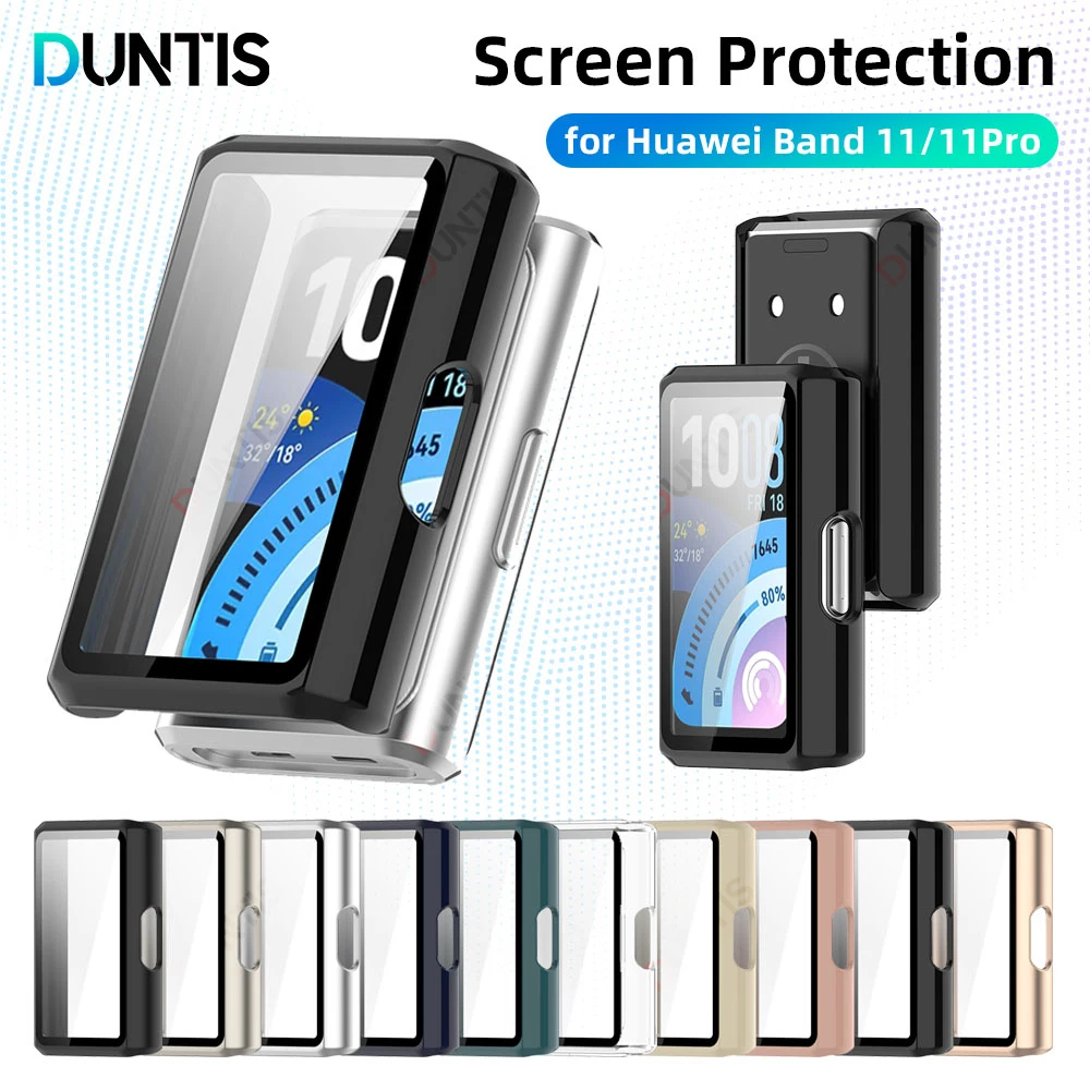 

Glass+PC Case for Huawei Band 11 Hard Bumper Built-in Ultra-HD Tempered Glass Protector for Huawei Band 11 Pro Cover Accessories