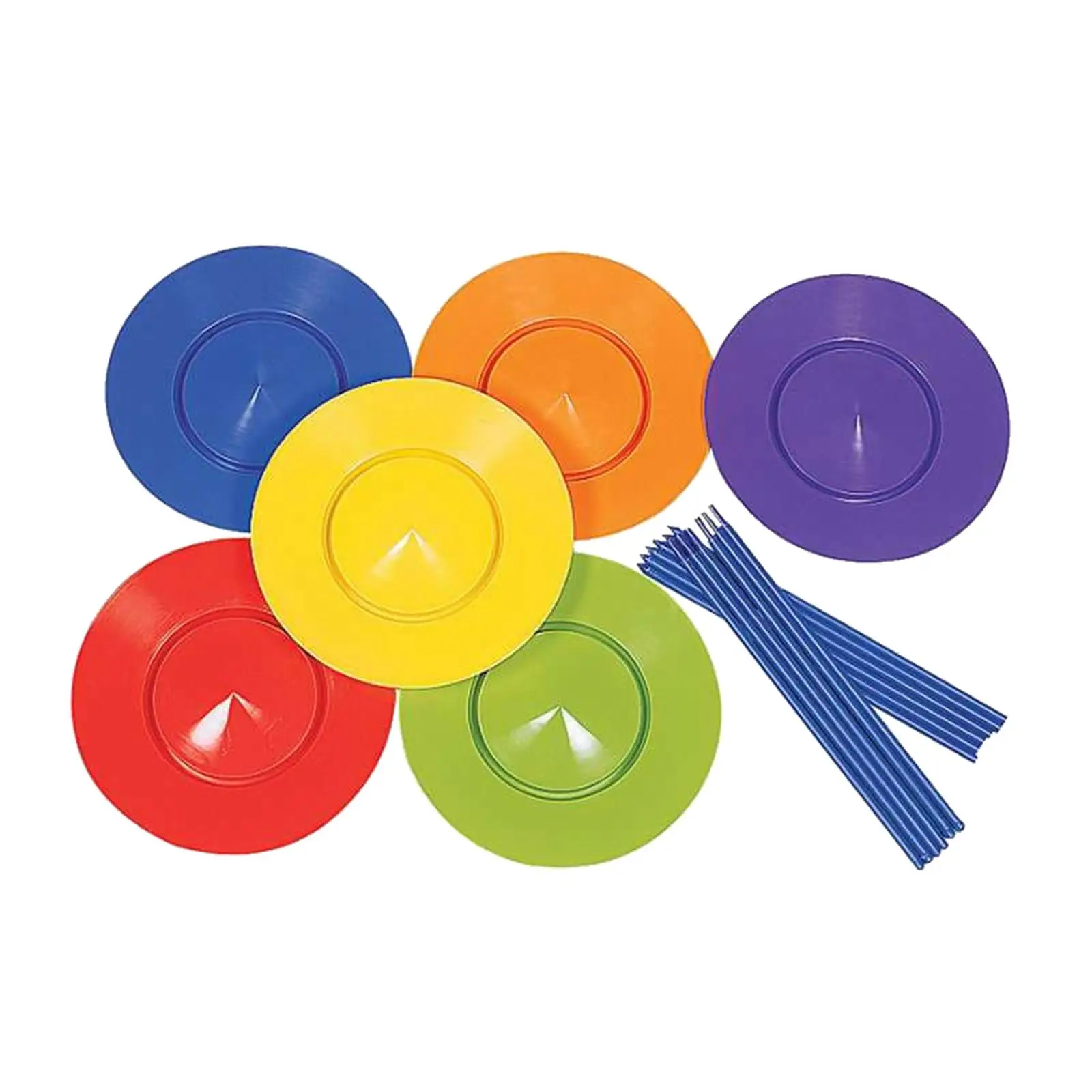 6pcs Plates, 12pcs Sticks Juggling Plate Sticks  Games Balance Skills Toys Performance Props Balance Skills Tool