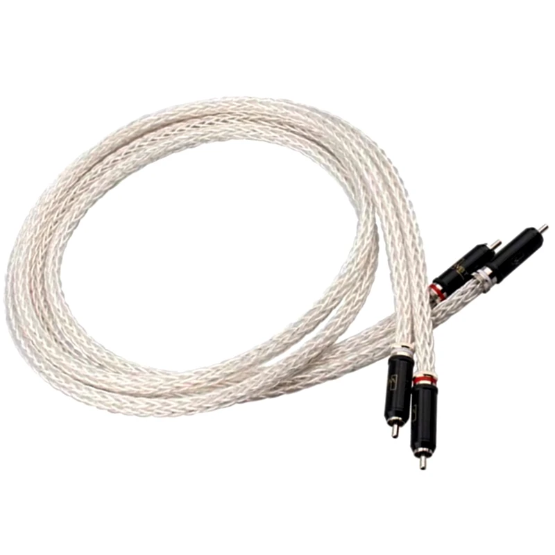 

OCC Silver-plated RCA Cable 16 Single Braided 2 RCA Male To 2 RCA Male Signal Line HiFi Stereo Audio Cable