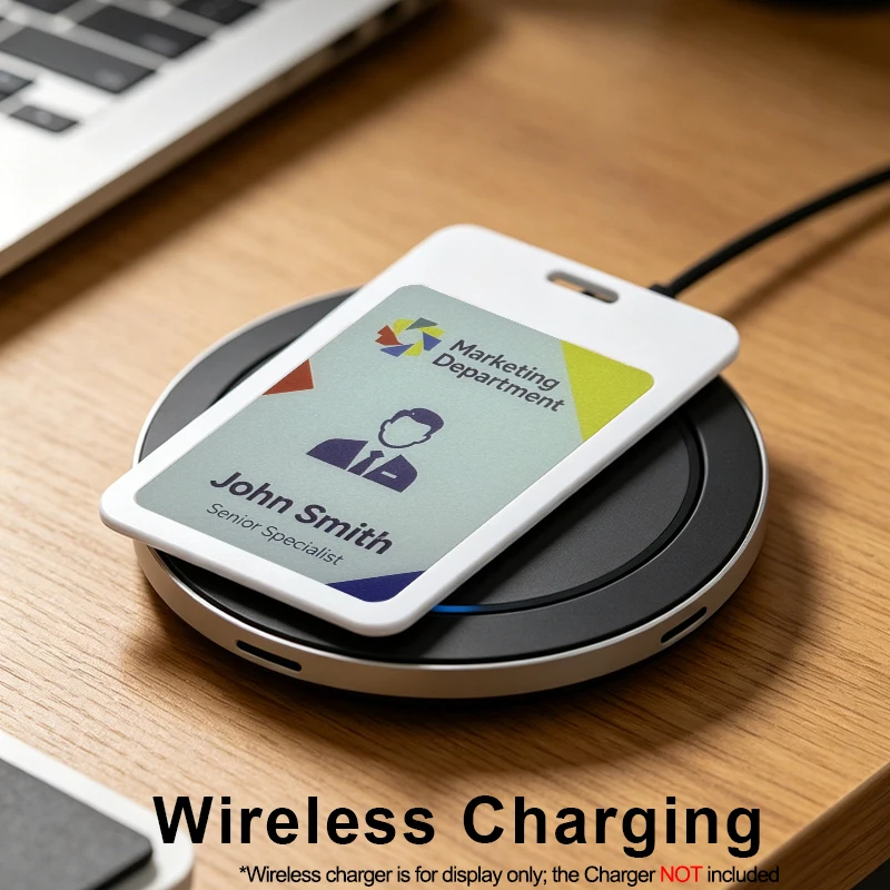 3.98 Inch 6-Color Smart E-Ink Badge Wireless Rechargeable Digital E-Paper Display Label APP Editable for Office Staff Expo Event