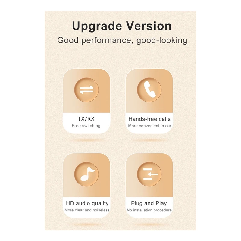 بلوتوث اللاسلكية متوافق 5.0 استقبال ، محول الارسال ، 3.5 مللي متر جاك لموسيقى السيارات ، استقبال سماعة الصوت ، دائم ، 2 في 1