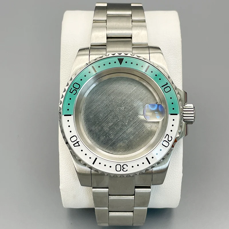 40mm NH35 NH36 Watch Case and Strap Sapphire Crystal Glass Sealed back cover Waterproof for GMT SUB 7S26 4R NH35 NH36 Movement