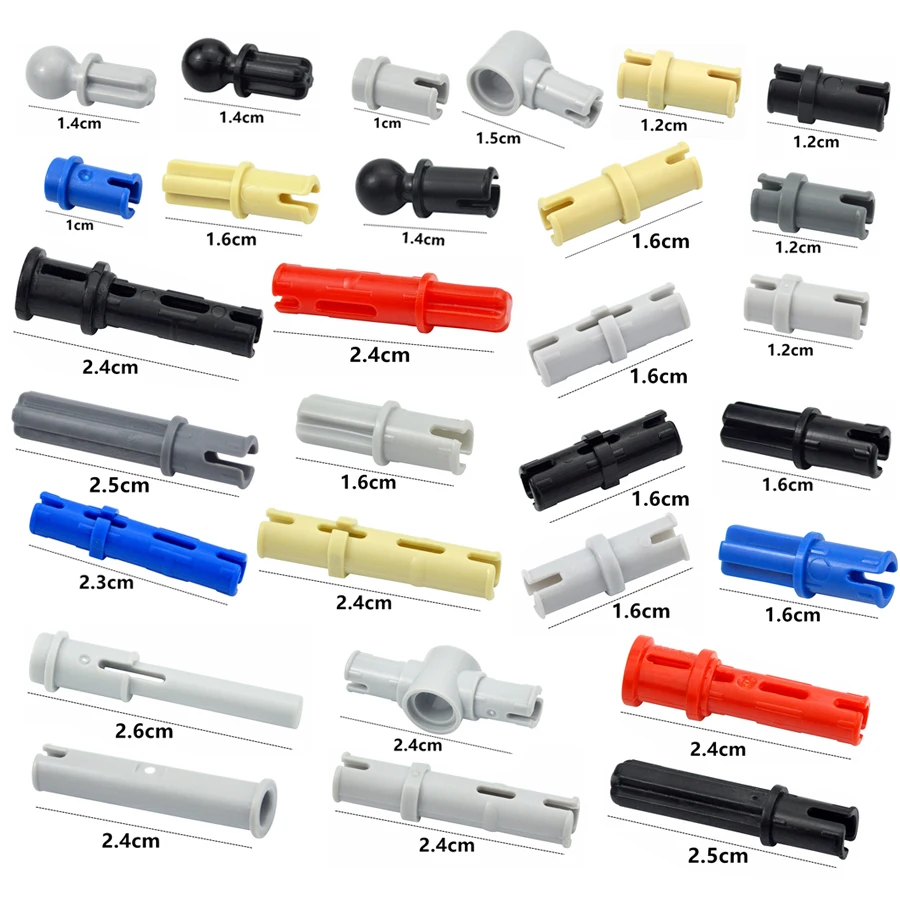 MOC Building Blocks Technical Bolt Pin with Friction Peg Cross Axle Connector Bricks Toy Compatible Mechanical Parts 2780 3673