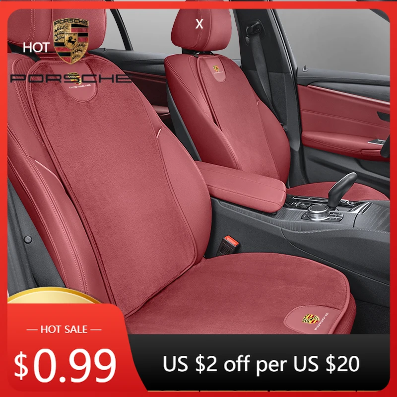 

Car Sticker For Porsche Car Seat Cover Backrest Pad Cushion Plush Interior Accessories For Porsche 911 718 Taycan Panamera Cayen