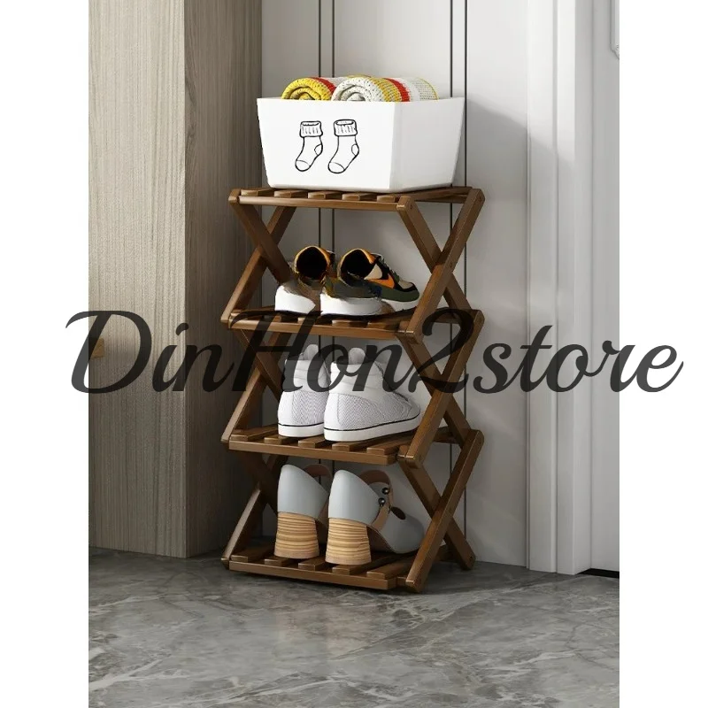 Multi-Layer Foldable Shelf for Small Dormitories Entrance Narrow Storage Rack Household Simple Organization Shoe Rack