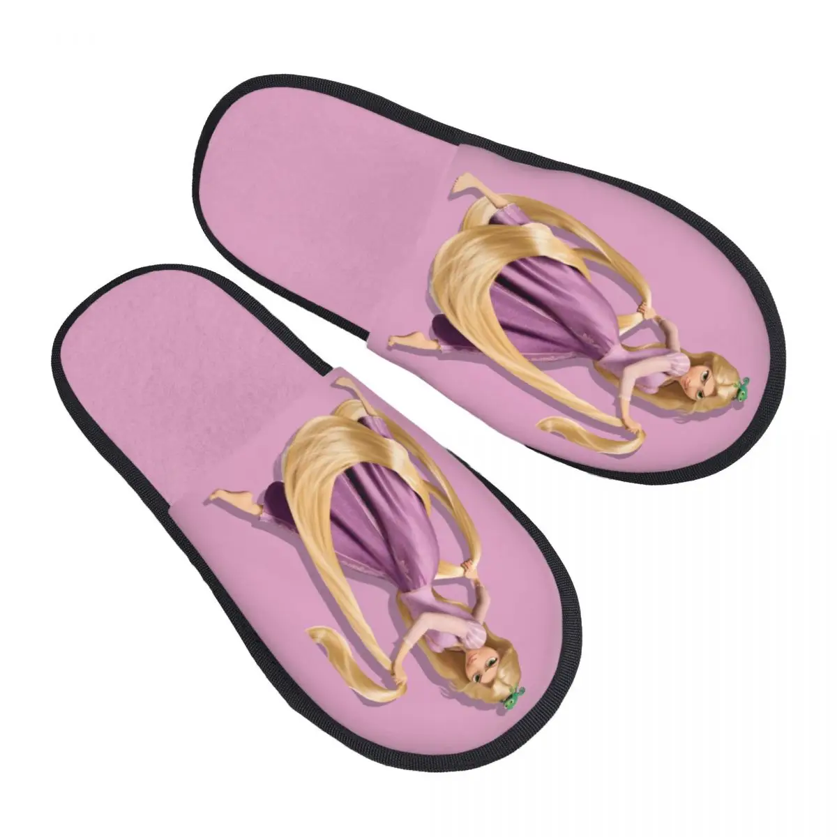 

Custom Tangled House Slippers Women Soft Memory Foam Priness Cartoon Slip On Hotel Slipper Shoes
