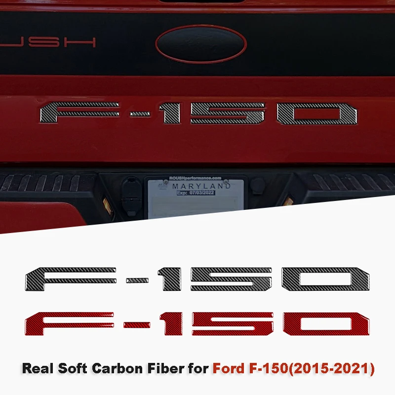 

Real Carbon Fiber Car Sticker for Ford F-150 Pickup Truck logo Decoration for Raptor F150 2015-2021 Rear Trunk Letters Sticker