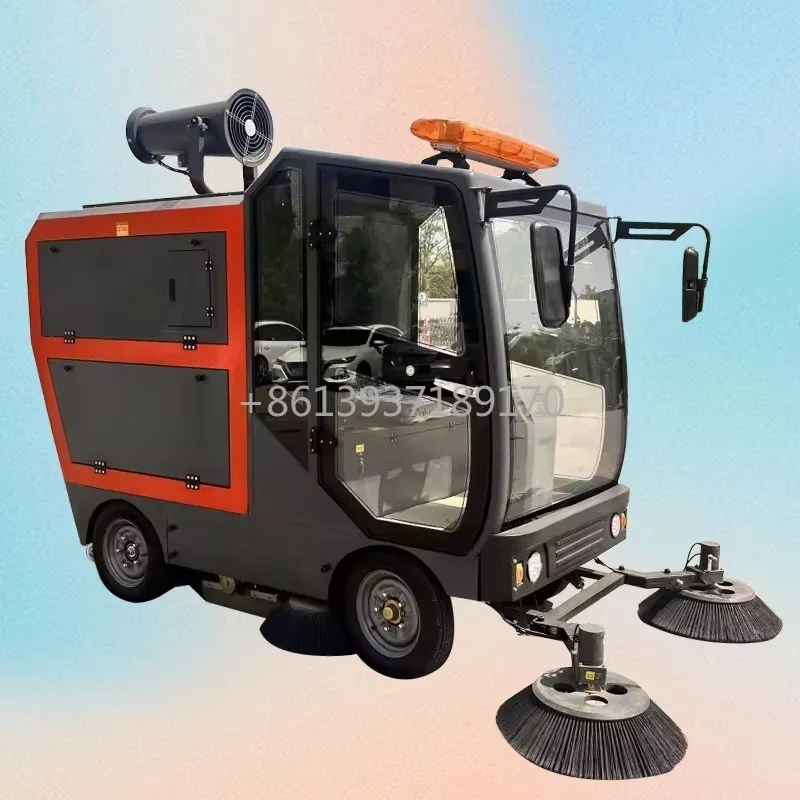 Ride-On Street Sweeper Outdoor Driving Large Industrial Commercial Electric Cleaning Equipment Road Sweeper