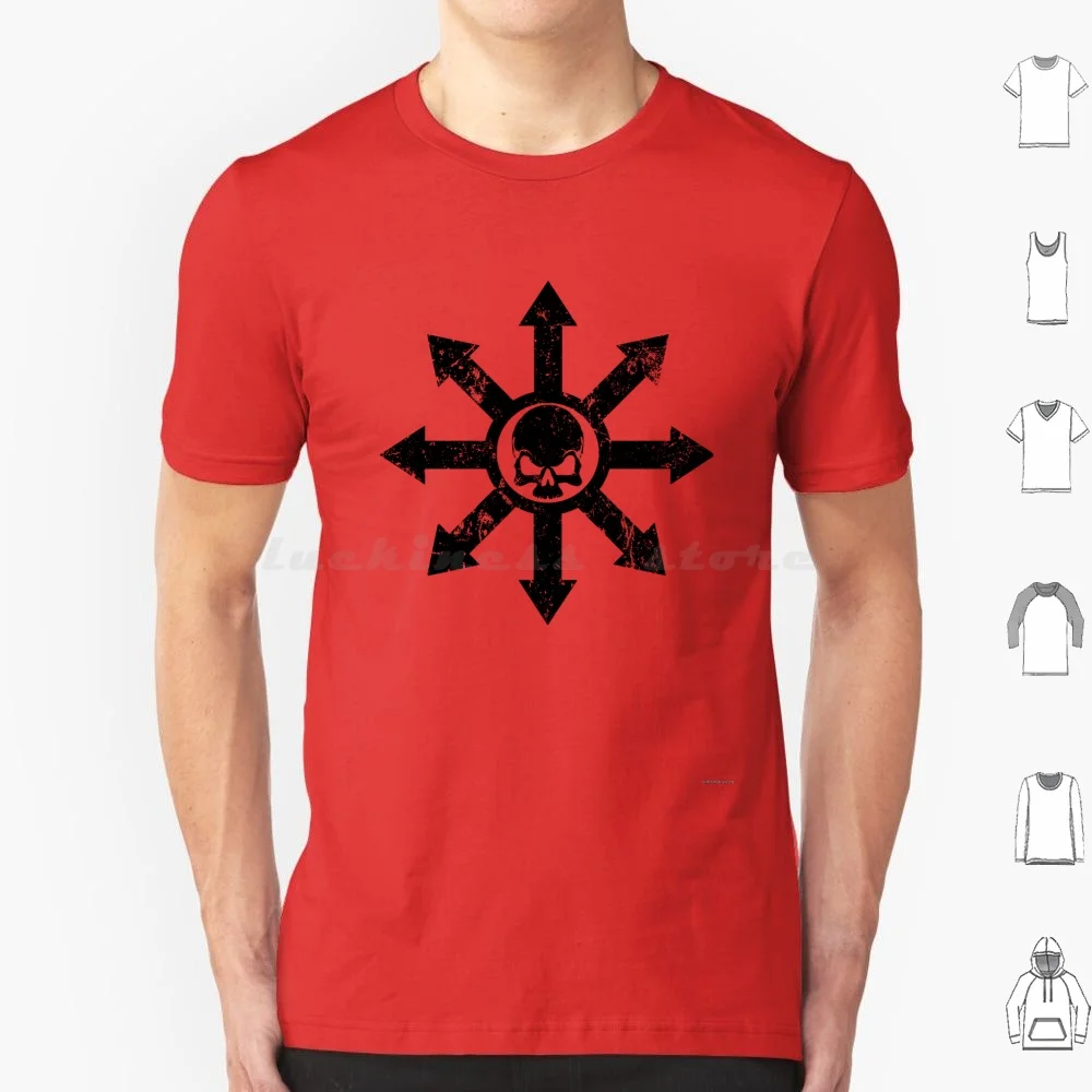 Camiseta negra desgastada Mark Of Chaos, camiseta fresca de algodón 6xl 40 000 40000 Imperium Chaos Daemons, juegos de guerra militar