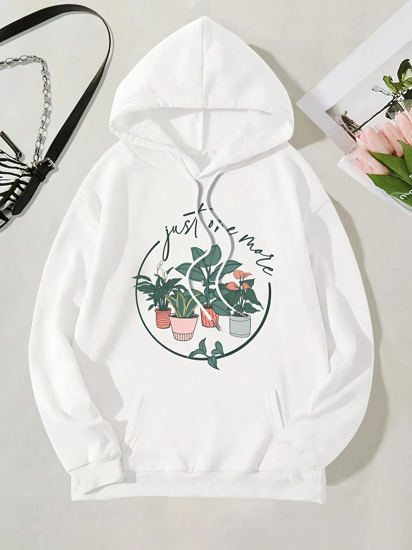 

Plant Potted Plant Graphic Printing Autumn and Winter Pure Cotton Men's and Women's Hoodies Casual Outdoor Street Sports