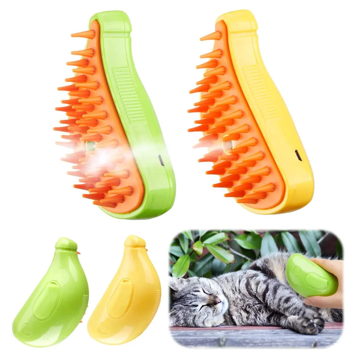 Cat Steamy Brush Dog Massage Comb Built-in  Water Spray Soft Silicone Pet Hair Removal Grooming Brush Cat Accessories Pet flea