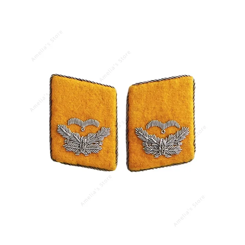 LUFTWALLE OFFICER German Epaulettes Hand Embroidery Bullion Thread Cooper Wire Shoulder Badges Collar Uniform Military Insignia