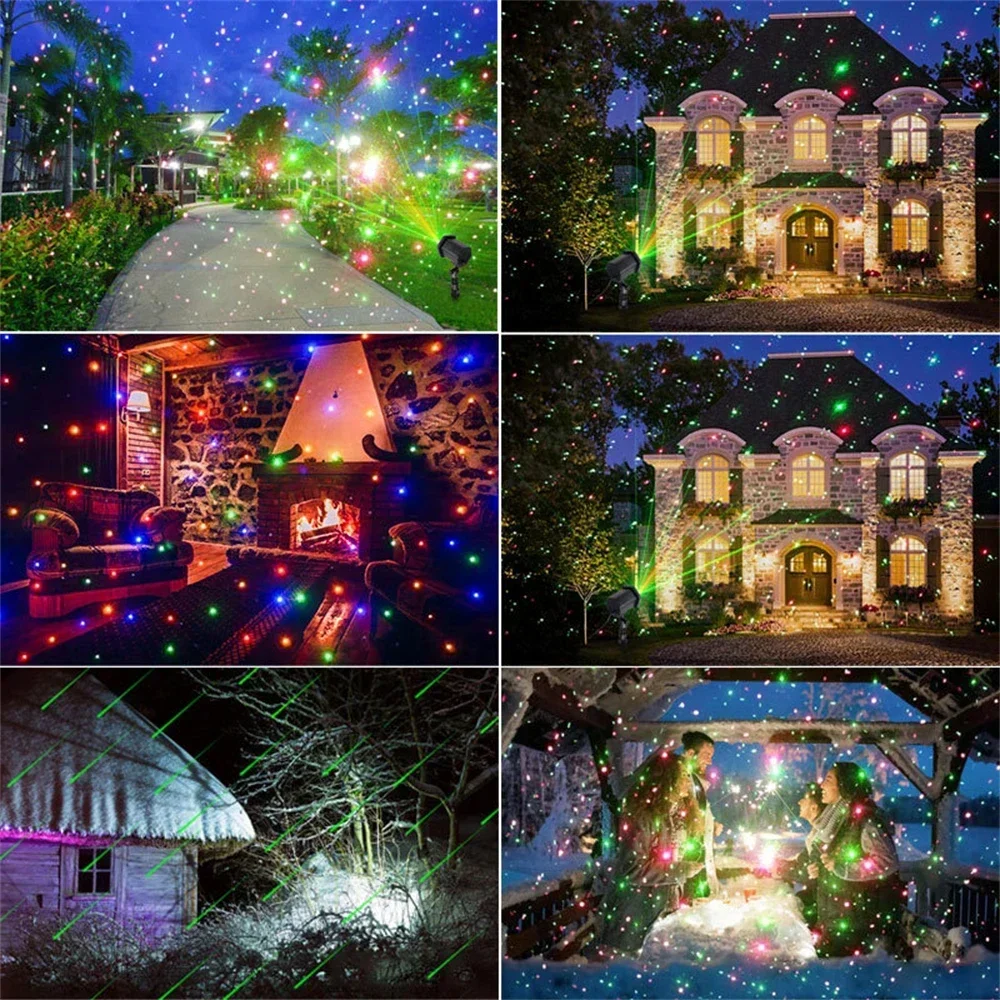 Christmas Outdoor Fairy Sky Star Projector Lamp LED DJ Disco Stage Effect Light for New Year Wedding Party Home Room Patio Decor