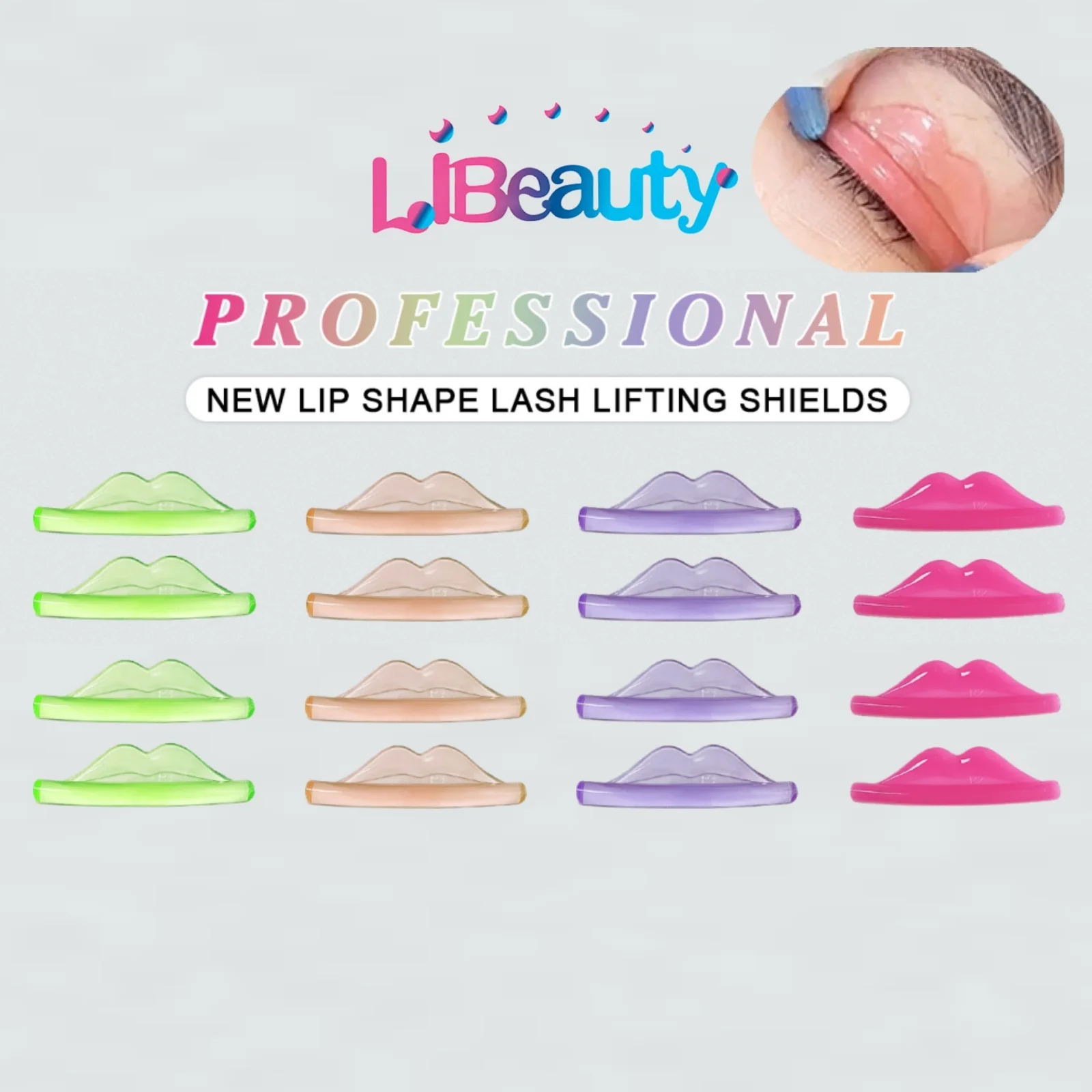 Libeauty 4 pares de cola livre silicone cílios perm almofadas pegajosas hastes escudo elevador 3d cílios modelador acessórios ferramentas maquiagem