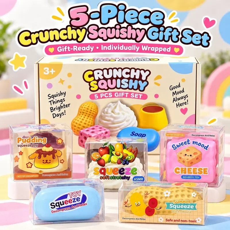 AIUWEY 2026 New Cute Malt Candy Squishy Advent Calendar, 5 Surprise Malt Candy Gifts, Party Favors, Desktop Ornaments, Holiday D
