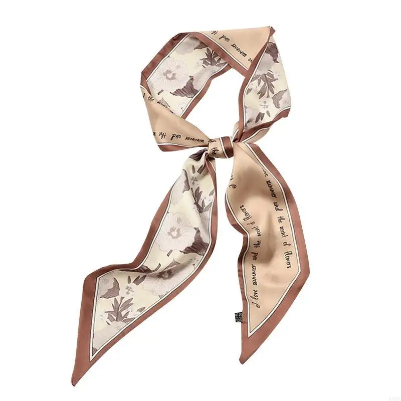 P88A ผ้าพันคอผอมจีน Hairband แฟชั่นริบบิ้นผมผู้หญิงผ้าพันคอผม Scrunchies ซาตินภาษาฝรั่งเศสคำ Elegant ยาวผมหญิง