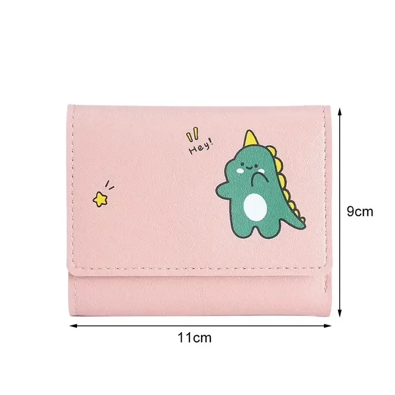 Womens Fashion Short Cute Small Wallet Multi-card Slots Triple Fold Card Holder Cute Cartoon Small Wallets