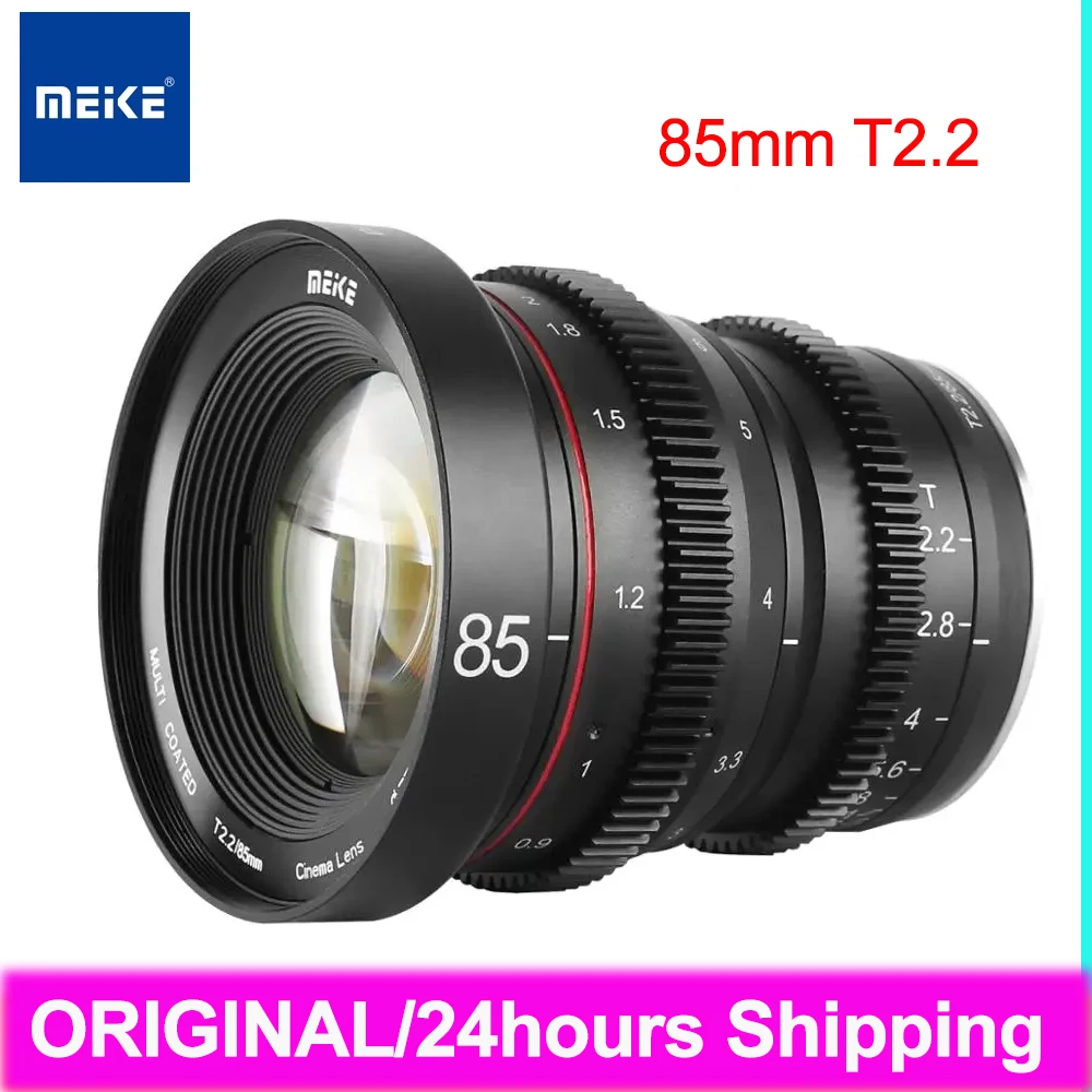 Meike 85mm T2.2 Large Aperture Manual Focus Prime 4K Cine Lens for Olympus Panasonic M43 /Canon RF/Fuji X mount/ Sony E cameras