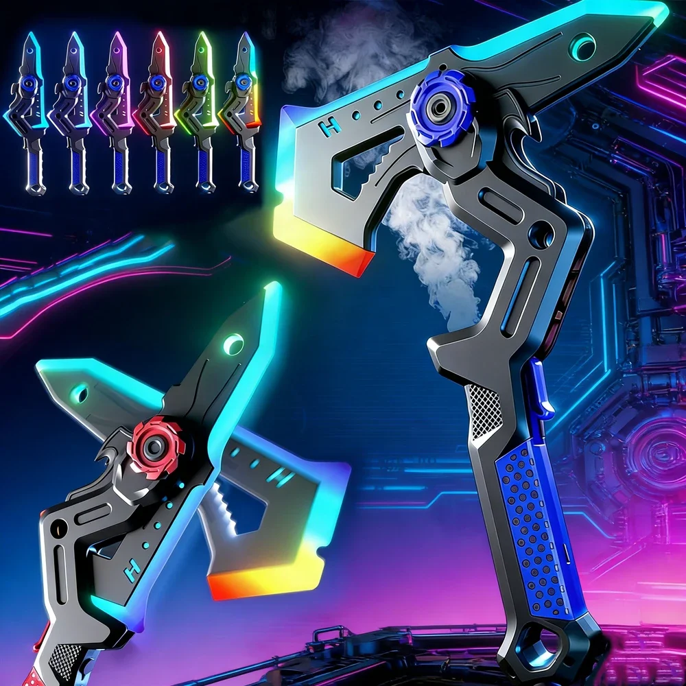 Brinquedo de Machado de Batalha Transformável 2 em 1 com LED Brilhante e Som de Vibração, Acessório Criativo para Cosplay para Crianças e Meninos, Jogo Interno e Externo