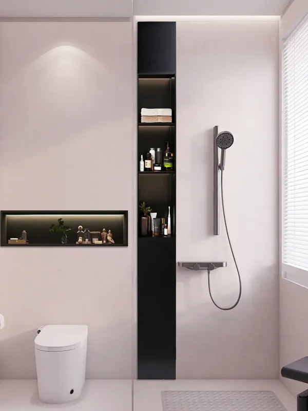 Toilet shelf niche stainless steel custom bay window Bathroom aluminum alloy niche embedded integrated model