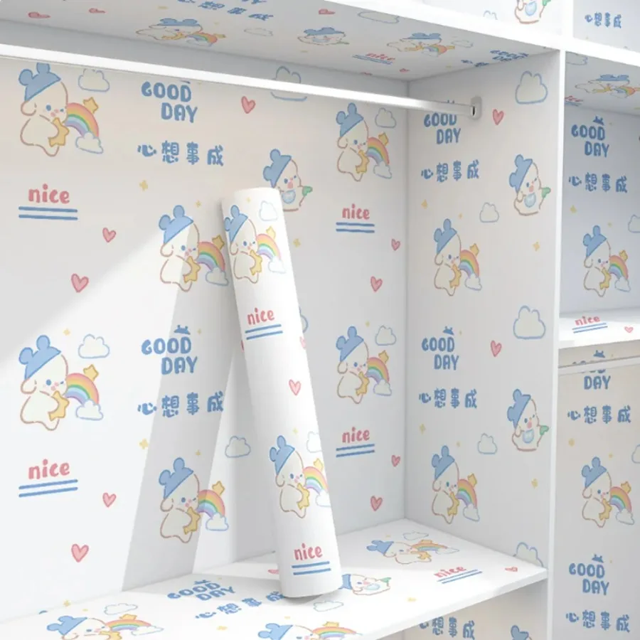 Matte Cartoon Thick Waterproof Dormitorio Self Adhesive Wall Paper Muebles Furniture Oil Proof Kitchen Cabinets Stove Stickers