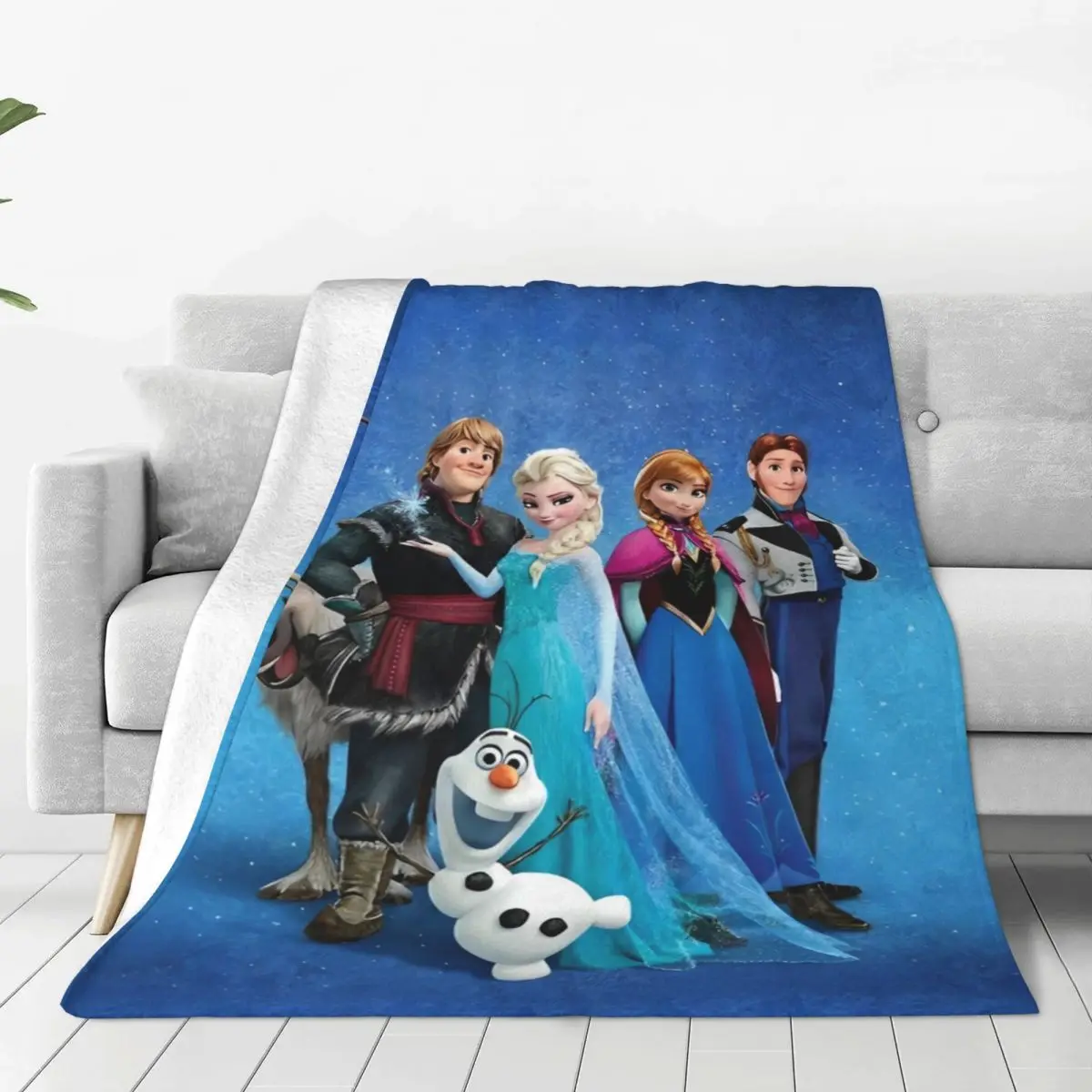 Frozen Elsa Princess Anna Super Soft Blanket Decorative Plush Throw Blanket Pattern Home Decor Flannel Bedspread Sofa Bed Cover