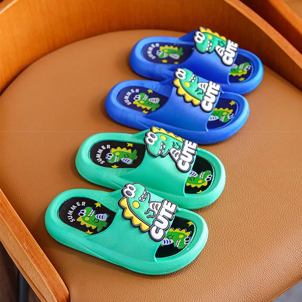 لينة الكرتون لطيف ديناصور النعال منصة المضادة للانزلاق الكرتون الحيوان النعال بلون PVC الأطفال الحمام الصنادل الشاطئ #2