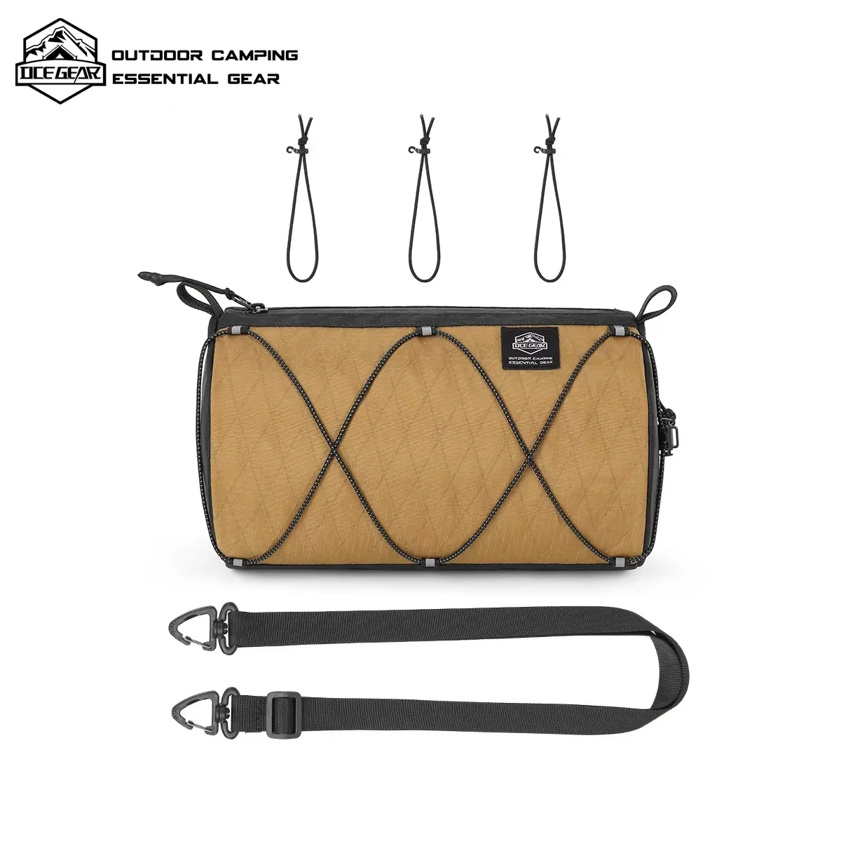 Waterproof X Pac Bike Handlebar Bag 2 in 1 Bicycle Front Storage Bag Reflective Cycling Crossbody Bag with External Cord System