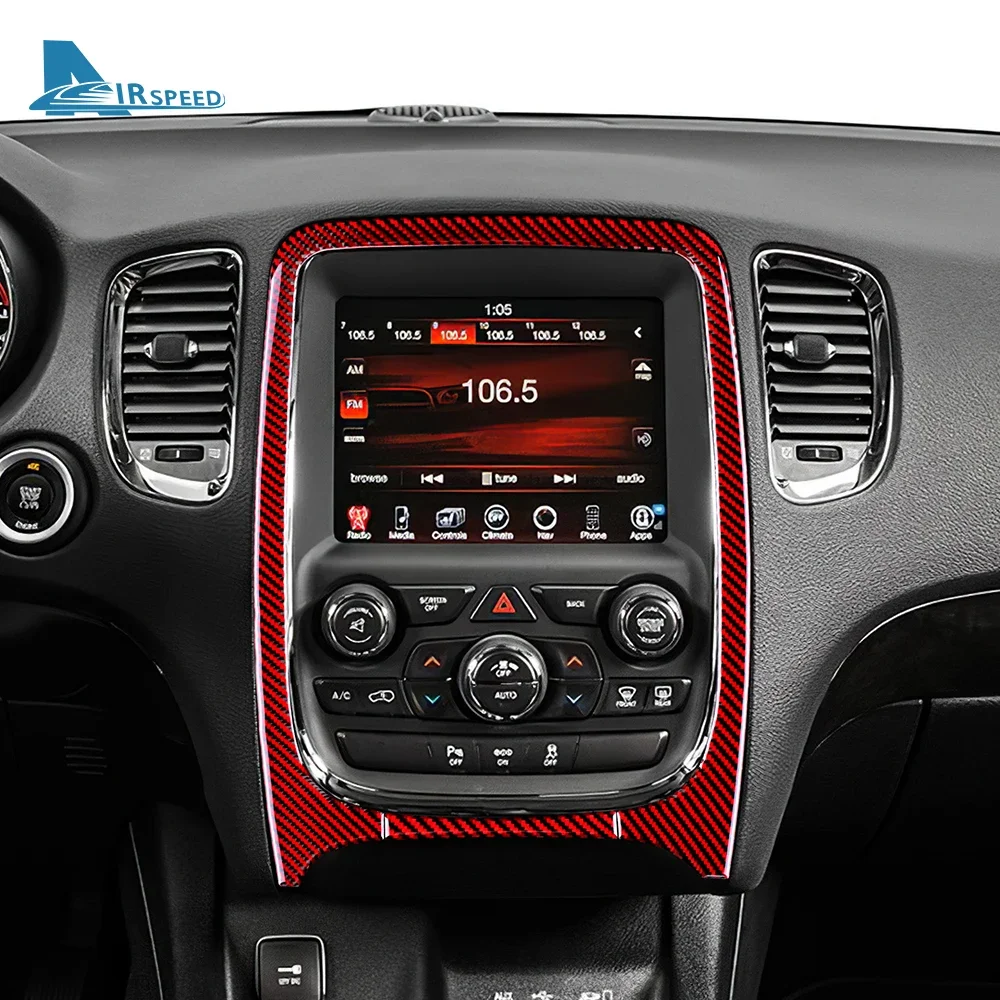 

Car Central Control Navigation Panel Cover Real Carbon Fiber Sticker for Dodge Durango 2014-2020 Console Interior Accessories