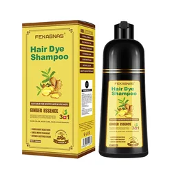 FENKANG 3 in 1 Hair Dye Shampoo 500ml Male Female White Hair Covered with Herbal Essence Black Hair Dye Shampoo 7 Colors