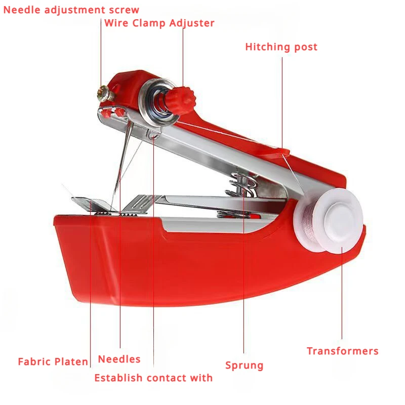 Portable Mini Manual Sewing Machine Portable Mini Travel PP Sewing Box Sewing Kits Set Cloth Fabric Handy Needlework Tool GYH image 2