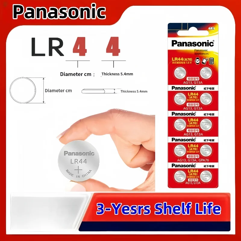 Original Panasonic LR44 AG13 A76 SR1154 357 Button Cell 10-40PCS for Remote Control Calculator Watch Coin Battery LR44